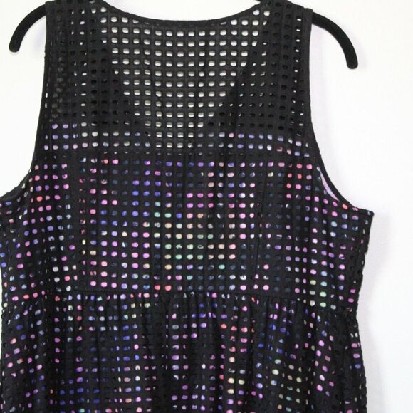 NWT Lane Bryant Perforated Eyelet Dress Black Multicolor Plus Size 18 H12952 - Picture 9 of 11